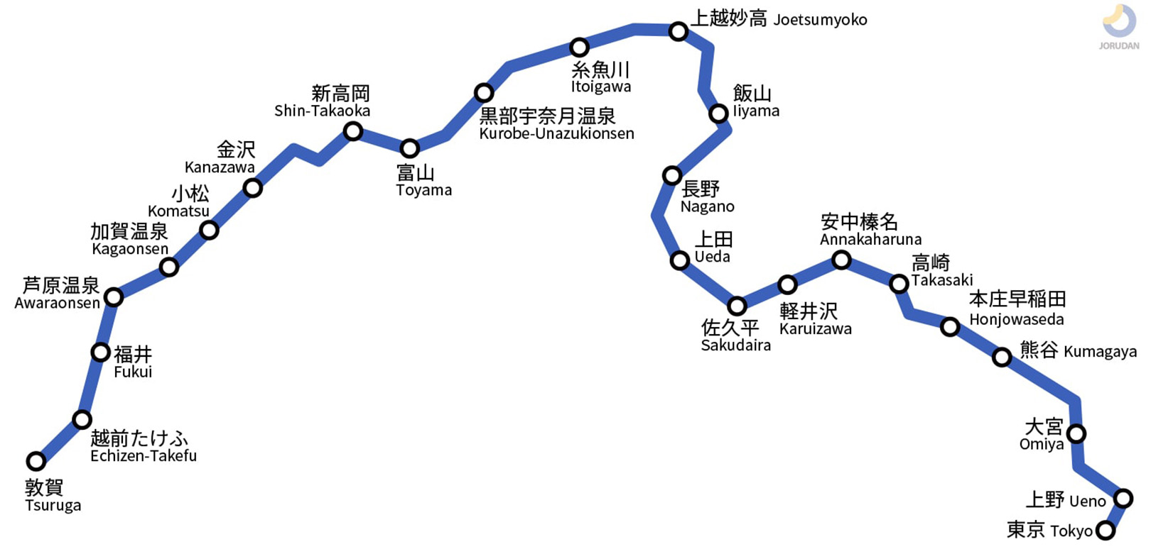 北陸新幹線路線図