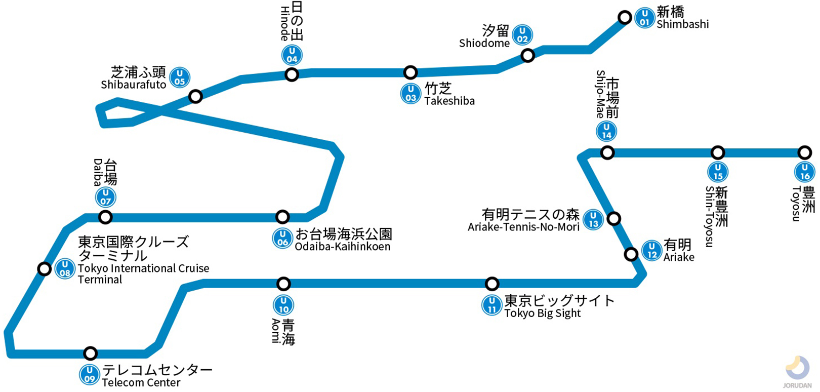 ゆりかもめ路線図